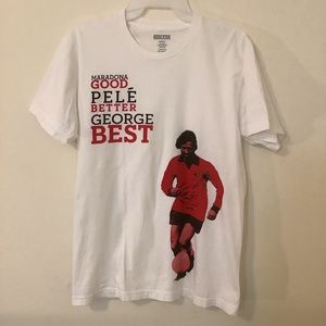 George Best Good Better Best Soccer United Women’s Medium Soccer T-shirt White